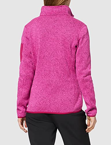 CMP Knit Tech mélange Fleece Jacket Chaqueta de Forro Polar, Sangria-Purple Fluo, 42 para Mujer