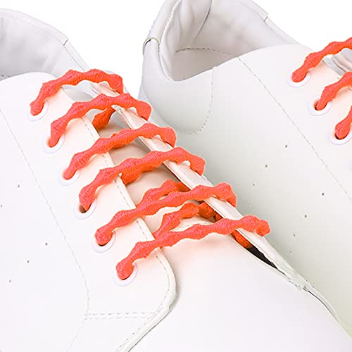 CORD ON - Cordones elásticos para zapatillas de running y triatlón, Xtenex, no necesitan atarse, ajustables, especiales deporte. Medida 2.5 - 5.6 mm - 1 par (Naranja F, 90 cm)
