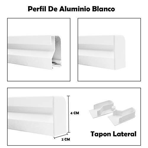 Cortina para Puerta Tiras PVC 200x90cm，Cortina para Puerta Exterior，10 Color (Blanco+Filo Gris R3)