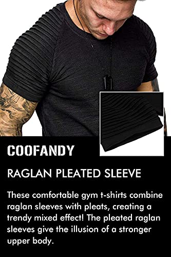 Coshow Sportswear Collection - Camiseta de ejercicios para hombre, camiseta deportiva de entrenamiento, musculación, Hombre, Color negro., extra-large