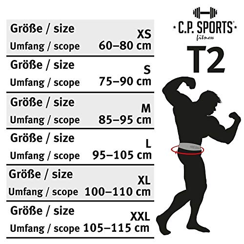 C.P. Sports - Cinturón de Entrenamiento de Nailon para Hombre y Mujer, XS a XXL, para Levantamiento de Pesas/Potencia, Entrenamiento de Fuerza, Culturismo, Fitness, Deporte