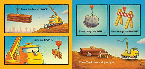 Crane Truck's Opposites: Goodnight, Goodnight, Construction Site (Educational Construction Truck Book for Preschoolers, Vehicle and Truck Themed Board Book for 5 to 6 Year Olds, Opposite Book)