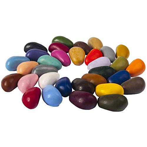 Crayon Rocks - Lápices de colores Soya para niños - no tóxicos [estimulante el mango de lápiz] - tiza duradera en una bolsa de muselina - 8, 16 o 32 colores naturales encerables - dibuje en papel y tela (32(Treinta y dos) Lapices)