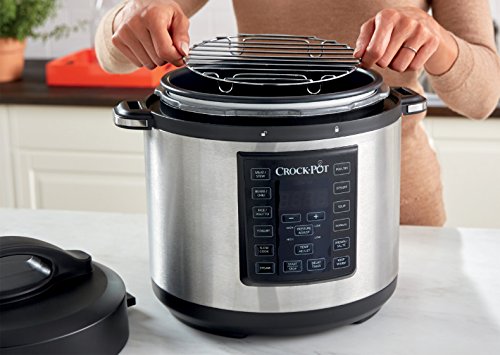 Crock-Pot CSC051X, Olla Multicooker Express para todo tipo de recetas: cocción lenta, cocción rápida a presión con varios ajustes, sellar/saltear, vapor y yogur, 5.6 litros, Negro