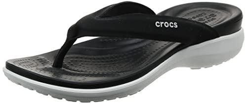 Crocs Capri V Sporty Flip W Mujer Infradito, Negro (Black), 37/38 EU