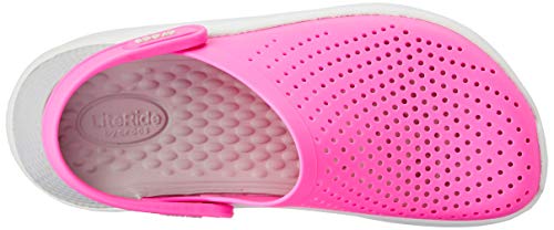 Crocs Literide Clog, Zuecos Unisex Adulto, Electric Pink/Almost White, 36/37 EU