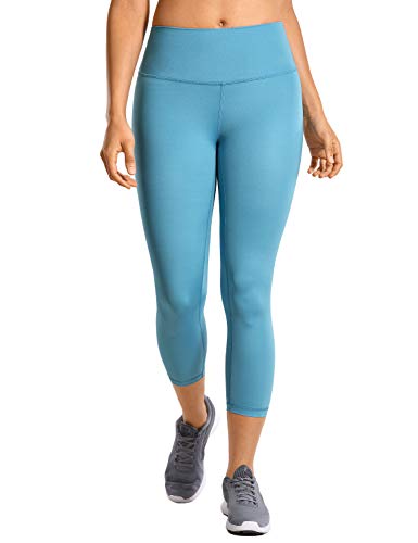 CRZ YOGA Mujer Compresión Mallas Largos Pantalones Deportivos Cintura Alta con Bolsillo-53cm Utility Blue 36