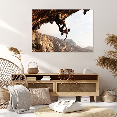 Cuadro sobre lienzo - Impresión de Imagen - Escalada Extremo Montañas Grecia - 100x70cm - Imagen Impresión - Cuadros Decoracion - Impresión en lienzo - Cuadros Modernos - AA100x70-2784