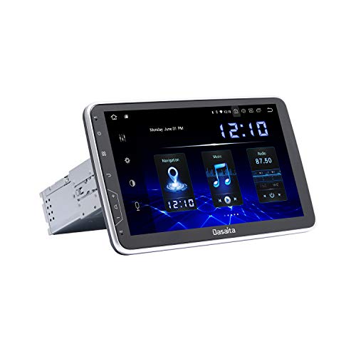 Dasaita 10.2" Android 10.0 1 DIN Rotativa Radio Coche Pantalla Tactil Integrado Carplay Autoradio Bluetooth DSP 4G RAM 64G ROM Soporte WiFi Dab+ GPS Mandos de Volante Android Auto USB 15-EQ
