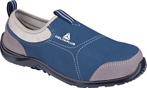 Delta Plus MIAMISPGB47 Miami S1P SRC - Zapatos de poliéster/algodón, Talla 47, Gris/Azul Marino, Paquete de 10