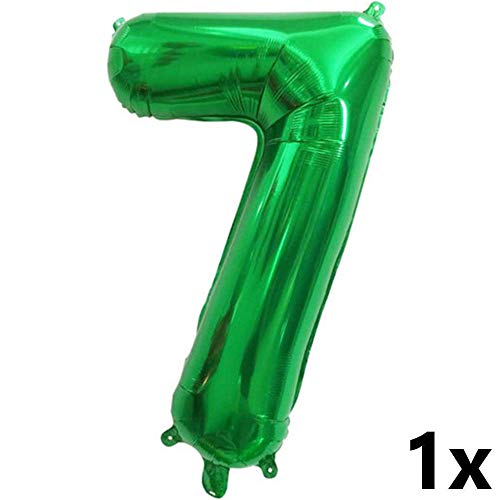 DIWULI, juego de globos de príncipe rana, globo número 7 verde, globo de lámina de sapo, feliz cumpleaños príncipe, 7º cumpleaños infantil, fiesta temática, decoración, globo de lámina