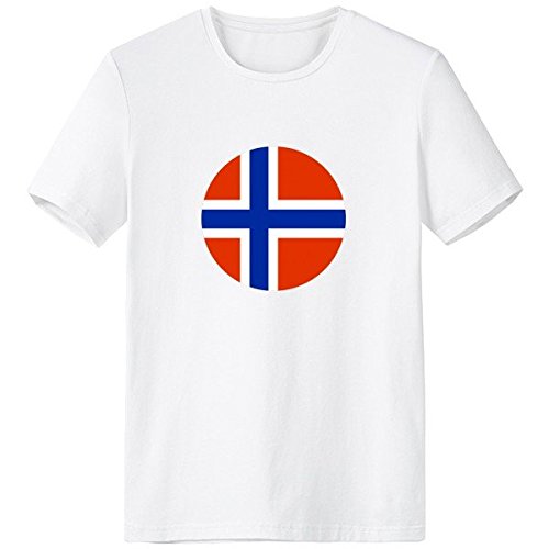 DIYthinker Noruega Bandera Nacional Europa País Símbolo Marca Redonda Escote De Patrón De La Camiseta Blanca Primavera Y El Verano De Tagless La Comodidad del Algodón Se Divierte Las Camisetas