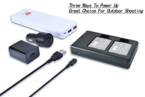 DSTE - Cargador de batería USB dual compatible con Canon NB-11L, NB-11LH como CB-2LF - Alimentación a través de micro USB a USB A 2.0