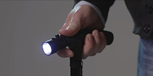 Ducomi Trusty - Bastón de paseo con luz LED, altura ajustable, plegable