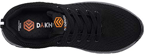 DYKHMATE Zapatillas de Deportes Hombre Ligero Transpirable Zapatos para Correr Gimnasio Casual Sneakers (Negro Gris,40 EU)