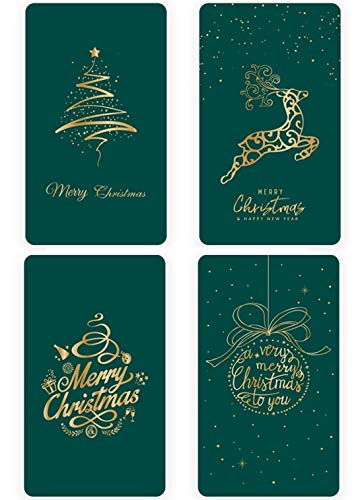 Eastor 4 tarjetas de Navidad premium con sobres y pegatinas, tarjetas postales de Navidad para familia, amigos, clientes, feliz Navidad
