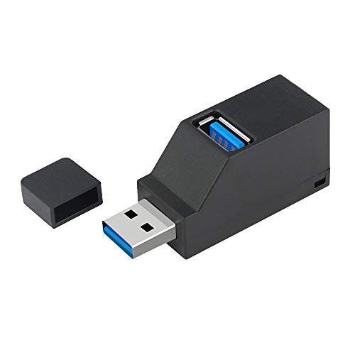 EasyULT Concentrador Hub USB 3.0 3-Puertos (2 USB 2.0 + USB 3.0), Adaptador Directo USB 3.0 de Alta Velocidad de Torre Compatible con Computadoras Portátiles PC Computadora portátil de Escritorio
