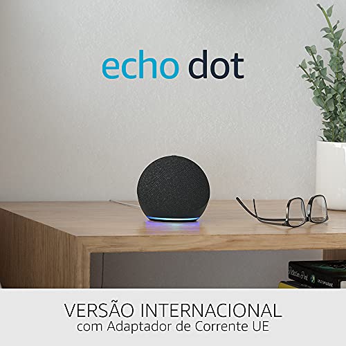 Echo Dot (4.ª generación), versión internacional | Altavoz inteligente con Alexa | Antracita | No disponible en portugués (Portugal)