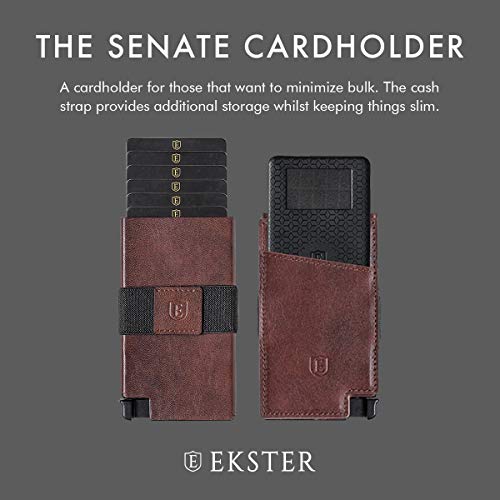 Ekster: Senate - Cartera de cuero para tarjetas - Bloqueo RFID - Acceso rápido a tarjetas