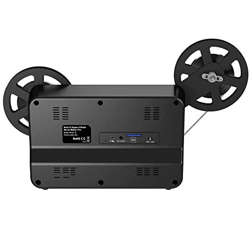 Escáner de Película Super 8/Normal 8 mm,Conversión de Película a Video Digital (Rollo de Película de 3", 5", 7" y 9") Escáner de Película y Digitalizador con LCD de 2,4 ",1080P y Tarjeta SD de 32 GB