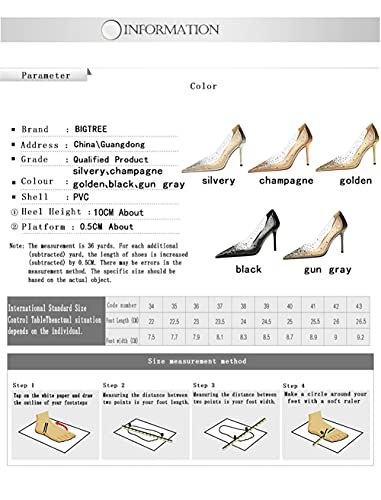 Estilo Europeo y Americano Moda Sexy Night Club Zapatos de Tacón Alto Stiletto High Heels Transparente Hueco Sparkling Rhinestone Singles Zapatos de Mujer 34-43 EU