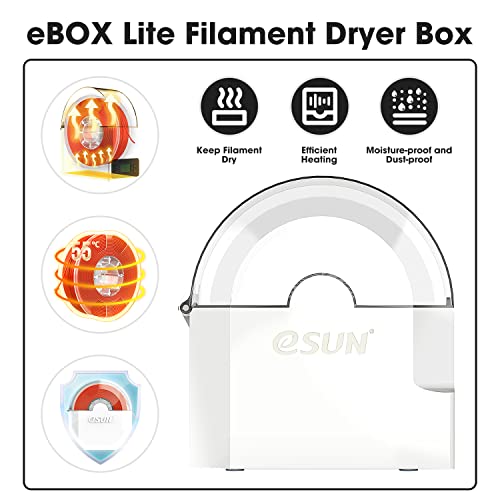 eSUN eBox Lite Caja Secadora de Filamento para Impresora 3D, Caja Seca Almacenamiento, Mantener Filamento Seco Durante Impresión 3D, Soporte Carrete, Compatible con Filamento 1.75mm, 2.85mm y 3.00mm