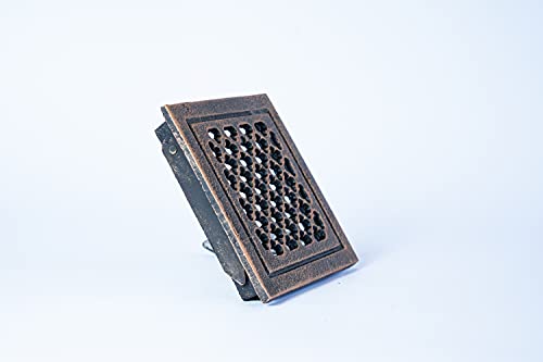 Euro Sezam - rejilla de ventilación de hierro fundido - 160 mm x 160 mm - color resistente al calor - color cobre