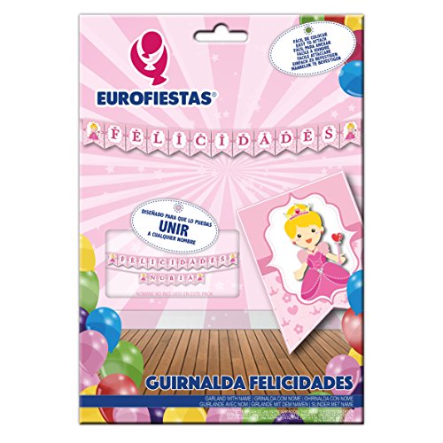 EuroFiestas Guirnalda Nombre Felicidades Rosa