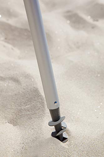 Ezpeleta Sombrilla de Playa de Aluminio|Sombrilla terraza|Parasol Plegable y Ligero|Inclinable|Protección Solar UPF 50+|Diámetro 165cm|Incluye Funda y Rosca|Tejido Estampado (Hojas-Azul)