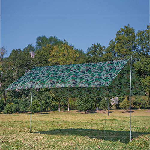 FAMKIT Tienda de campaña multifuncional al aire libre toldo impermeable portátil lona lluvia mosca picnic Mat supervivencia refugio sombrilla para acampar senderismo supervivencia equipo