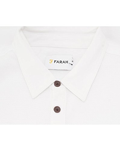 Farah Lester Camisa de Polo, Blanco, XXL para Hombre