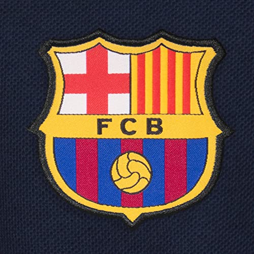 FCB FC Barcelona - Polo Oficial para Hombre - con el Escudo del Club - Azul Marino - Azul Marino - Large