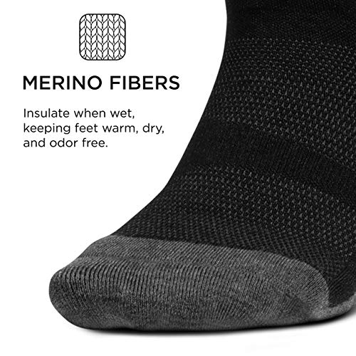 Feetures - Merino 10 Cushion - No Show Tab - Athletic Running Socks for Men and Women - Charcoal - Large