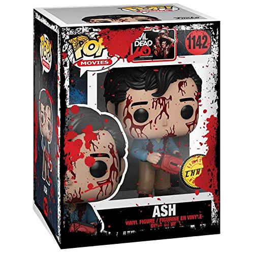 Figura de vinilo de Evil Dead 40th Anniversary – Bloody Ash Edición Limitada Chase Funko Pop (con funda protectora de caja Pop Compatible)
