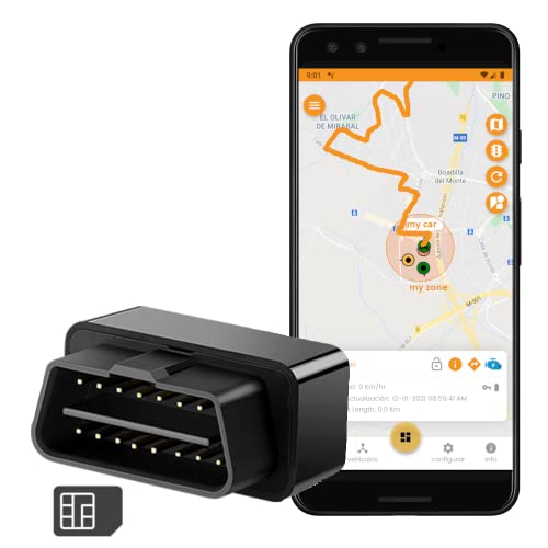 findCar - Localizador GPS para Coche OBD [GPS OBD]. Sin Instalación. Localización en Tiempo Real. Alarmas: Exceso Velocidad, Antirobo y Geovalla