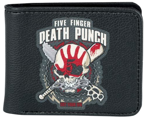 Five Finger Death Punch Got Your Six Hombre Cartera Negro, Poliuretano,