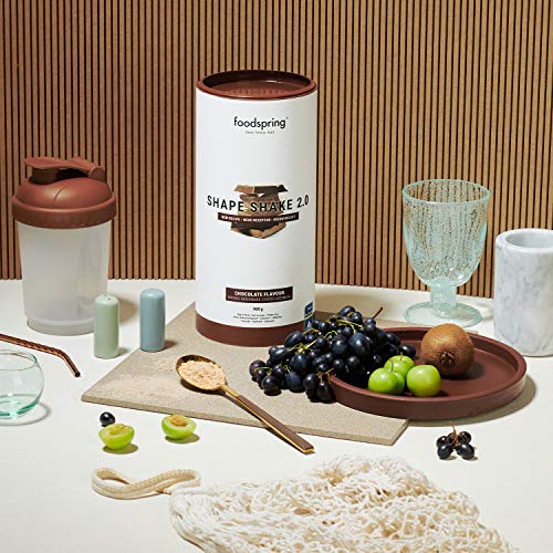 foodspring Shape Shake 2.0, Chocolate, 900 g, Sustitutivo de comidas para controlar el peso, Alto en proteínas y fibras