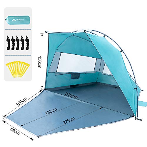 Forceatt 3-4 People Beach Camping Shade Tent,Sunscreen UPF50 +, Simple Installation, Light and Easy to Carry, Seaside Vacation Beach Camping is The First Choice.