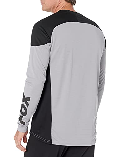 Fox Racing Camiseta de manga larga para hombre Standard Defend Mountain Biking, gris acero, XL