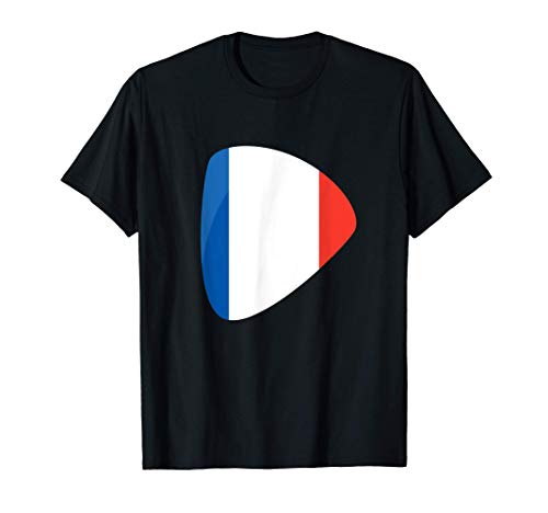 Francia Bandera de selección de la guitarra francesa Guitarr Camiseta