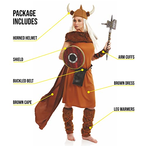 Fun Shack Disfraz Vikinga Mujer Nórdica, Disfraz Mujer Carnaval Disponible en Talla S