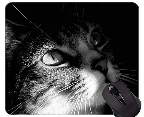 Gaming Mouse Pad Custom, Cat White Black Home Office Accesorios para Ordenador Alfombrillas