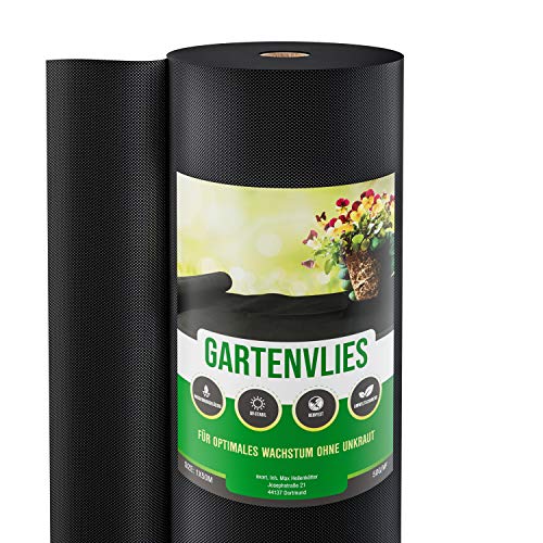 GardenGloss 50m² Tela Antihierba contra Las Malas Hierbas – Mallas Antihierba Resistente al Desgaste 50g/m² – Alta estabilización UV (50m x 1m, 1 Rollo)
