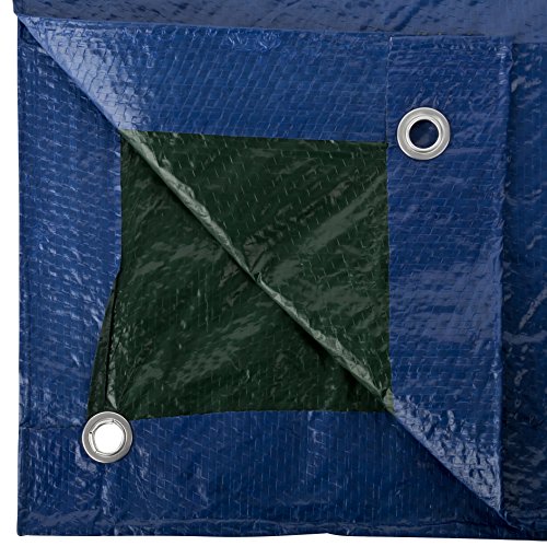 GardenMate 1,5 m x 6 m 90 g/m2 Lona de protección Universal azul/verde | Funda protectora | Lona impermeable