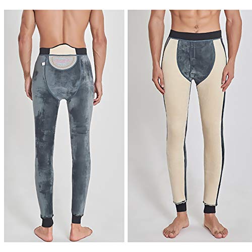 G&F Hombres Pantalones Térmicos Invierno Calentar Long John Capa Base Heat Hold Ropa Interior Pantalones (Color : Black, Size : 2XL)