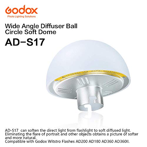 Godox AD-S17 Difusor de luz de Gran Angular para Godox Witstro Bolsillo Flash AD200 AD180 AD360 AD360 II (SM-AD-S17)
