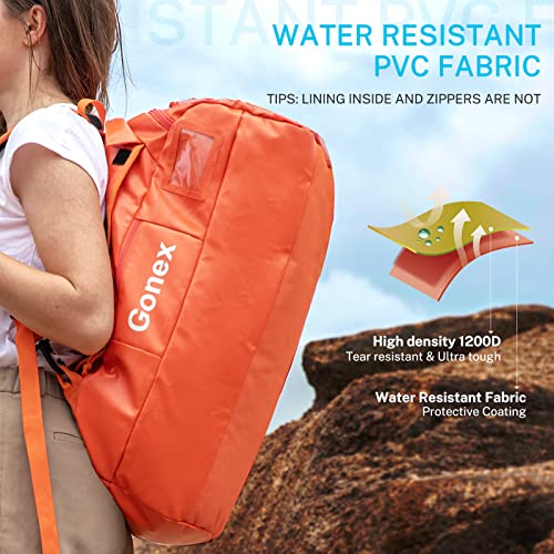 Gonex 60L Bolsa de Deporte Viaje Mochila Impermeable Duffel Bag Resistente al Agua para Deporte Acuático, Camping, Senderismo, Viajes, Gimnasio, Playa, Vela, Natación, Navegación, Surf
