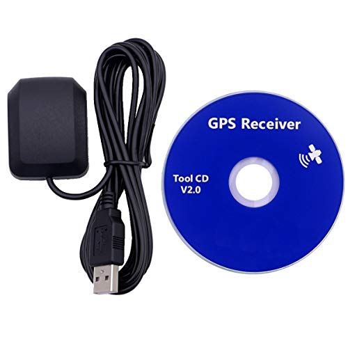 GPS USB, Banda Dual, Antena receptora Activa Glonass, Dispositivo a Prueba de Agua, Funciona con Ordenador portátil, Ganancia de 27 db