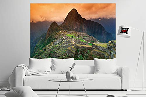 GREAT ART Papel Tapiz Decoración de Pared Machu Picchu - Perú Ruinas Incas Póster Cultura Viaje 210 x 140 cm - Papel tapiz 5 piezas incluye pasta