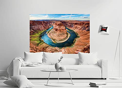 GREAT ART Set de 2 carteles XXL | 140 x 100 cm | panorámicas montañas y gargantas Alpes Horseshoe Bend Canyon Europa América | Foto Póster de Pared Mural Imagen Decoración